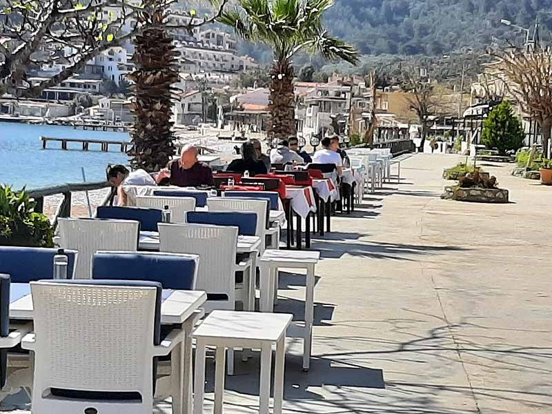 Enjoying early spring sunshine at Güneş Restaurant